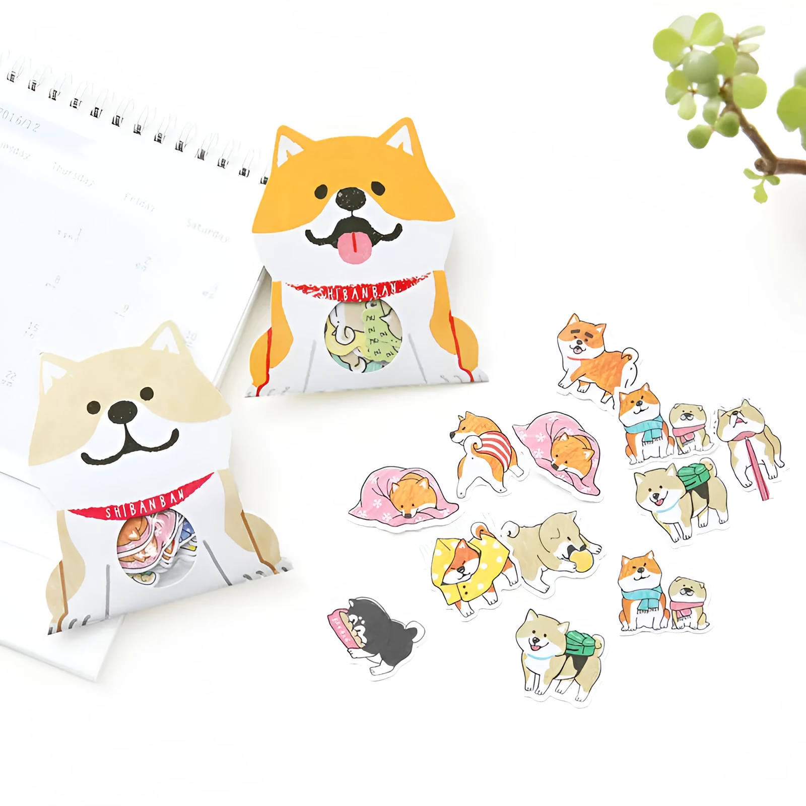 Pack of irregular-shaped dog stickers for hand account decoration in assorted colours