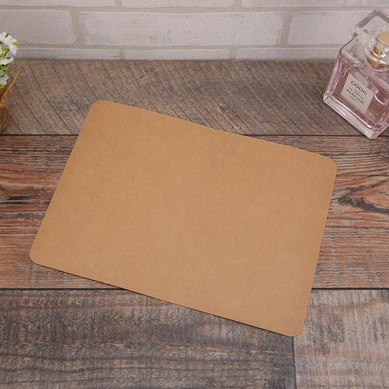 A pack of 100 blank folded kraft paper cards in 10x15cm size, shown in black, brown, and white colours.