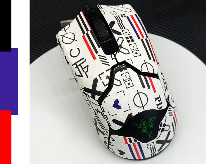 Anti-slip sticker set for computer mouse with multiple colour and design options