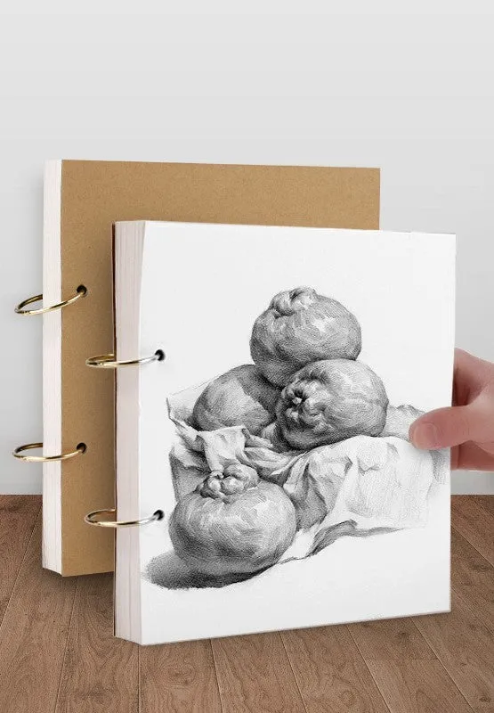 Thickened 8K sketchbook with linen surface for hand-painted markers, showing detachable coil binding