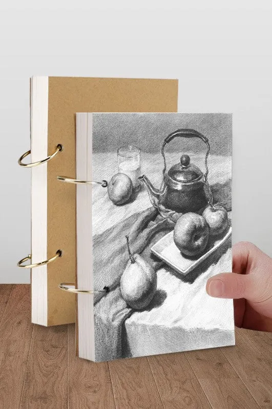 Thickened 8K sketchbook with linen surface for hand-painted markers, showing detachable coil binding