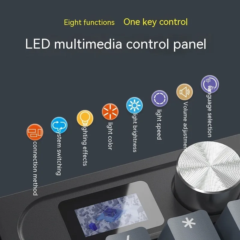 Compact bluetooth mechanical keyboard with USB-C cable on a desk