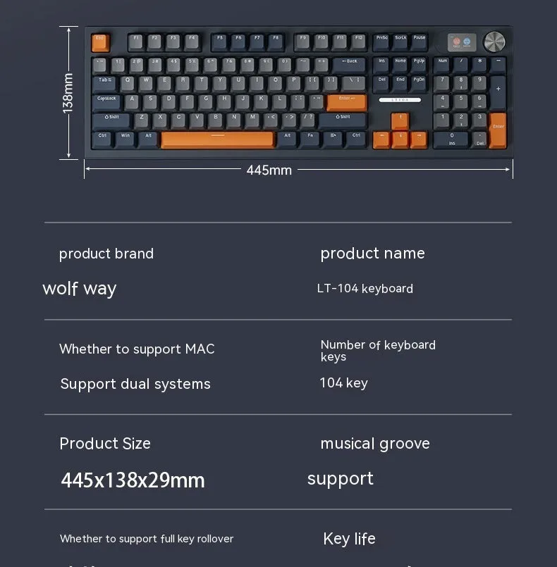 Compact bluetooth mechanical keyboard with USB-C cable on a desk
