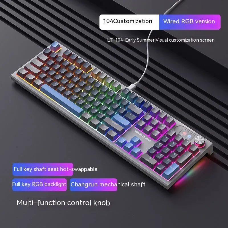 Compact bluetooth mechanical keyboard with USB-C cable on a desk
