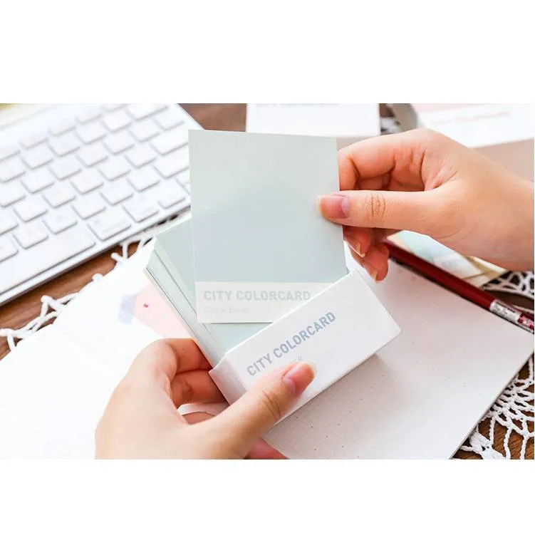 Creative city colour memo note cards rectangle 75x95mm paper notecards four designs