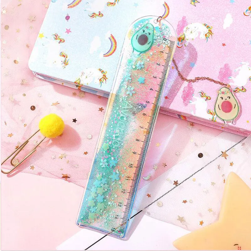 15cm clear plastic ruler with laser-cut heart design, shown in pink Cherry Blossom colour on white background.