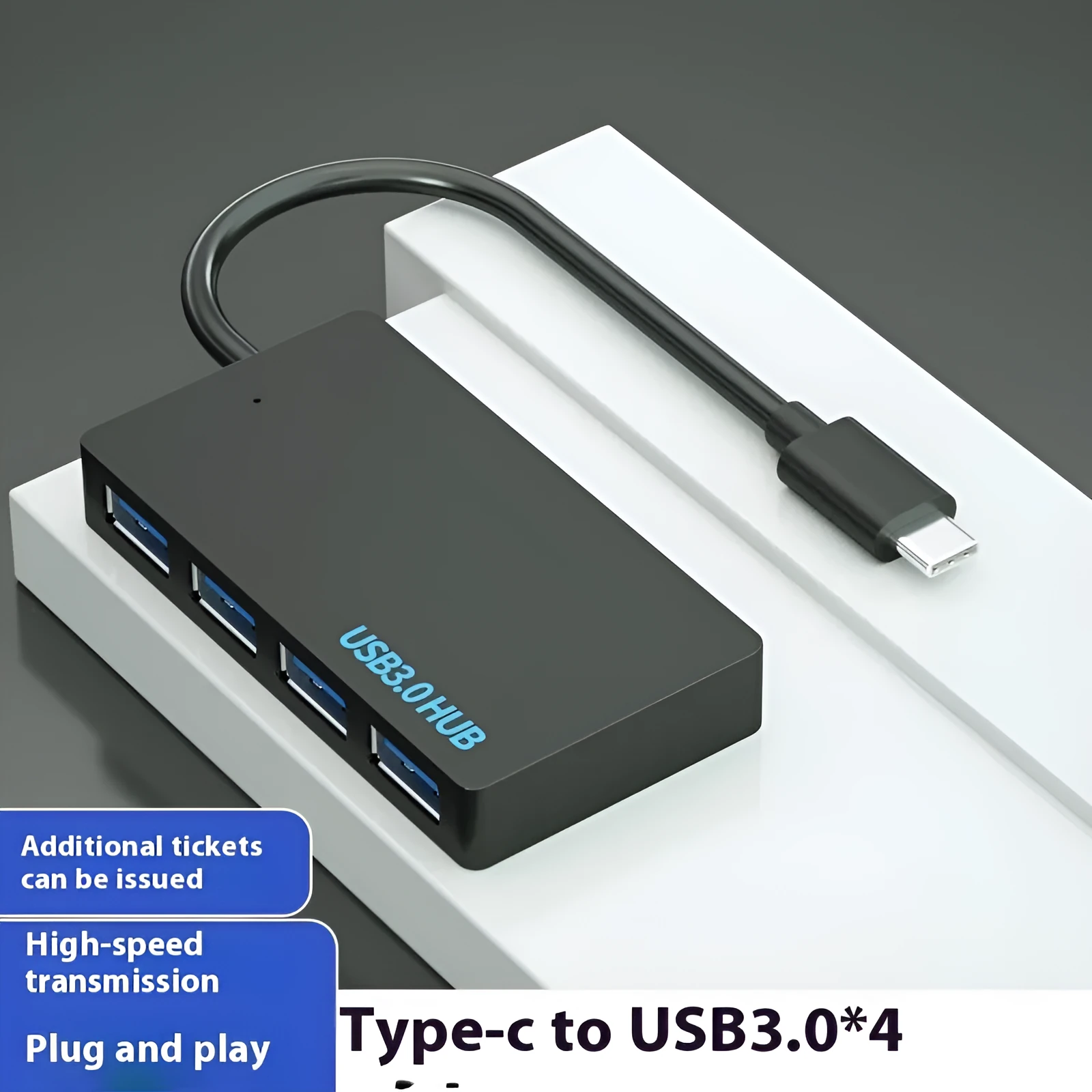 A multi-port USB extender hub with a 20cm cable, showing USB-A and USB-C style options.