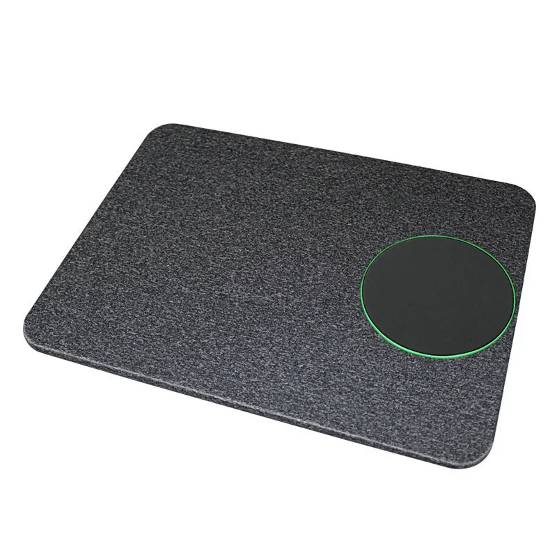Wireless charging mouse pad showing cloth surface with Qi charging zone and 30cm x 22cm dimensions