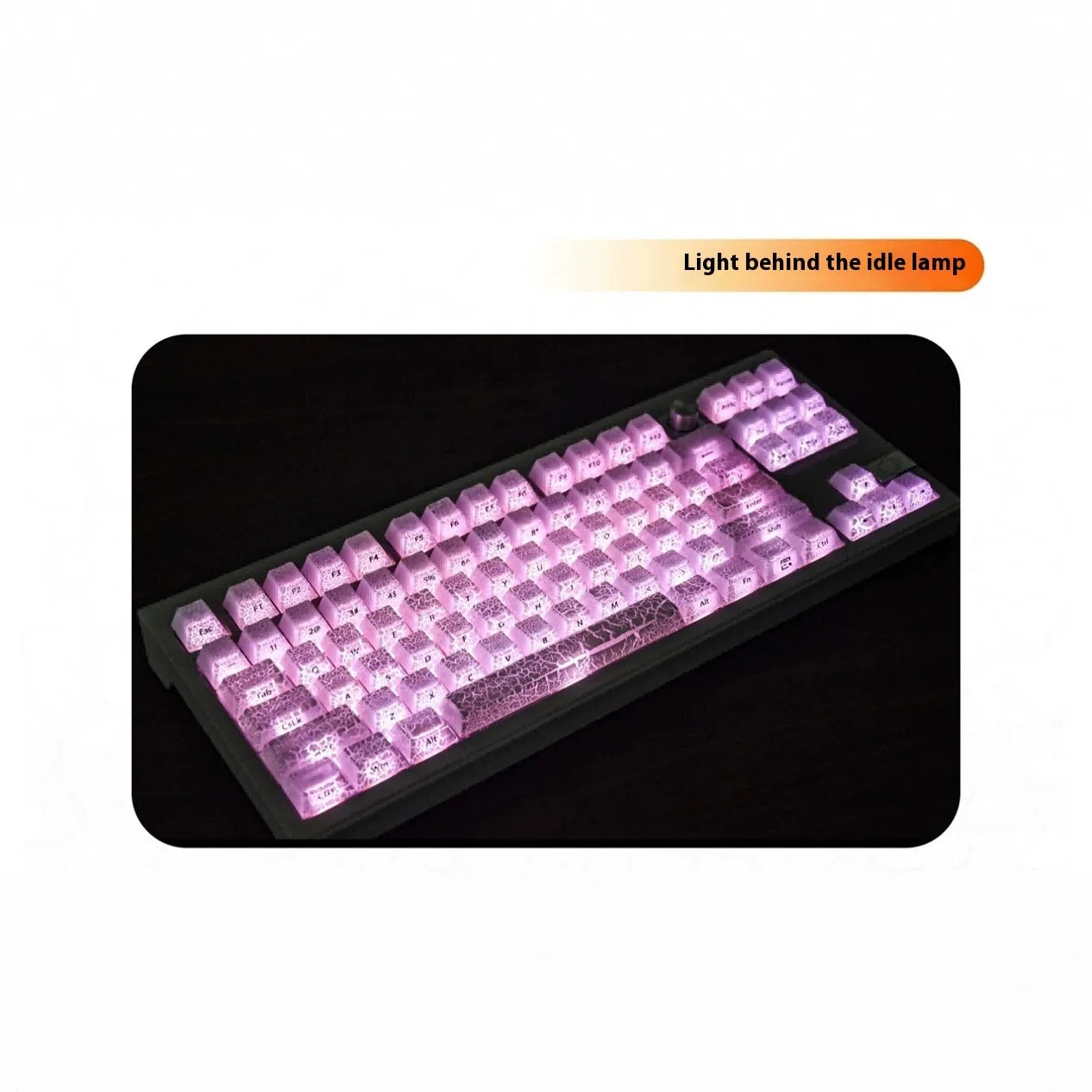 White transparent mechanical keyboard keycap set with double stitching for 123-key Qingying standard keyboards