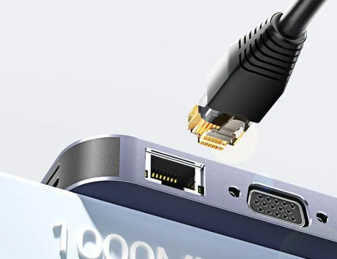 11-in-1 USB-C expansion dock with Gigabit Ethernet port, HDMI, USB ports, and card readers
