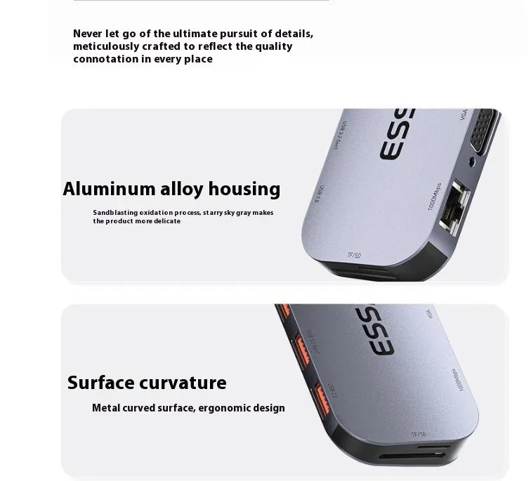 11-in-1 USB-C expansion dock with Gigabit Ethernet port, HDMI, USB ports, and card readers