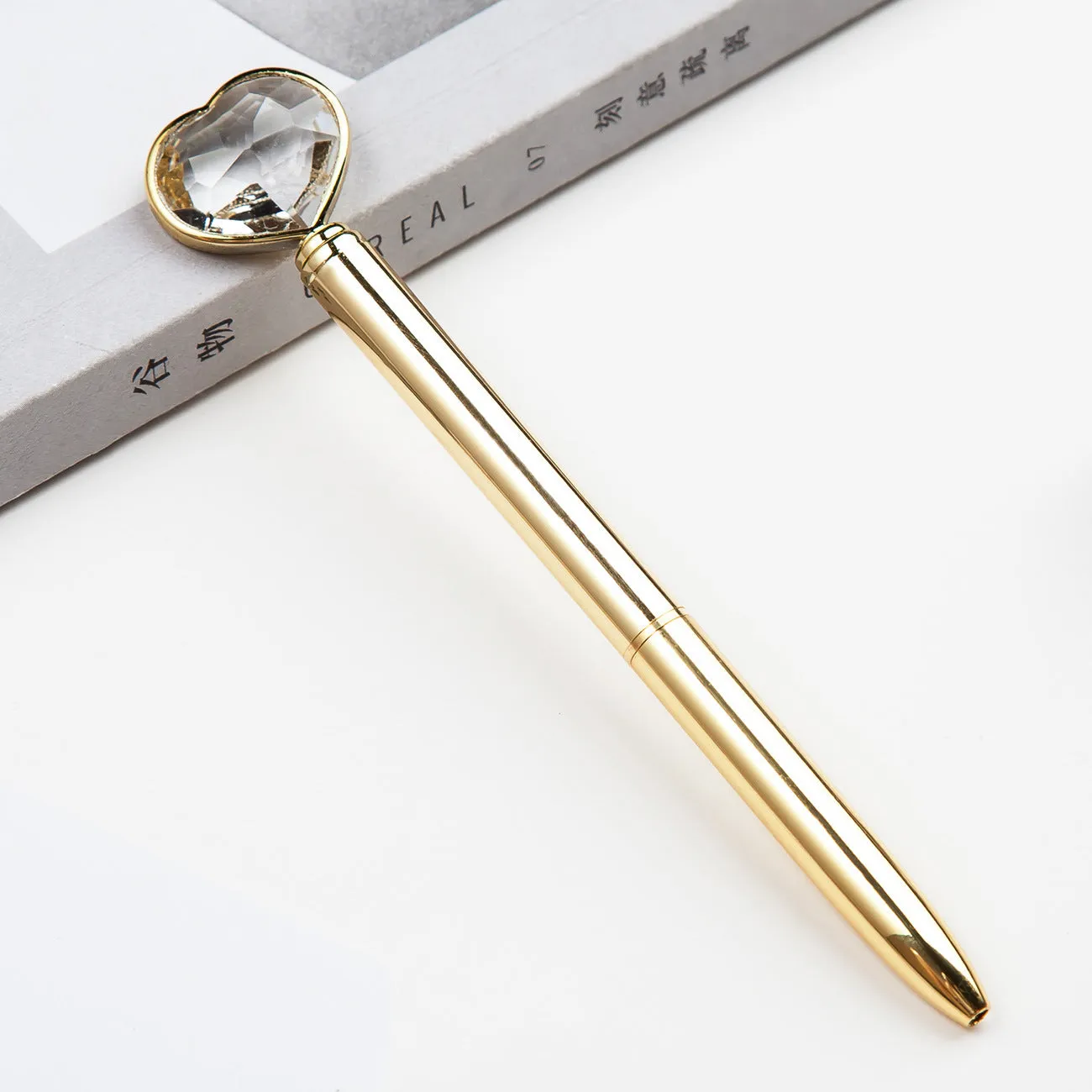 Creative Crystal Love Ball diamond metal pen in golden, rose gold, or silver colour