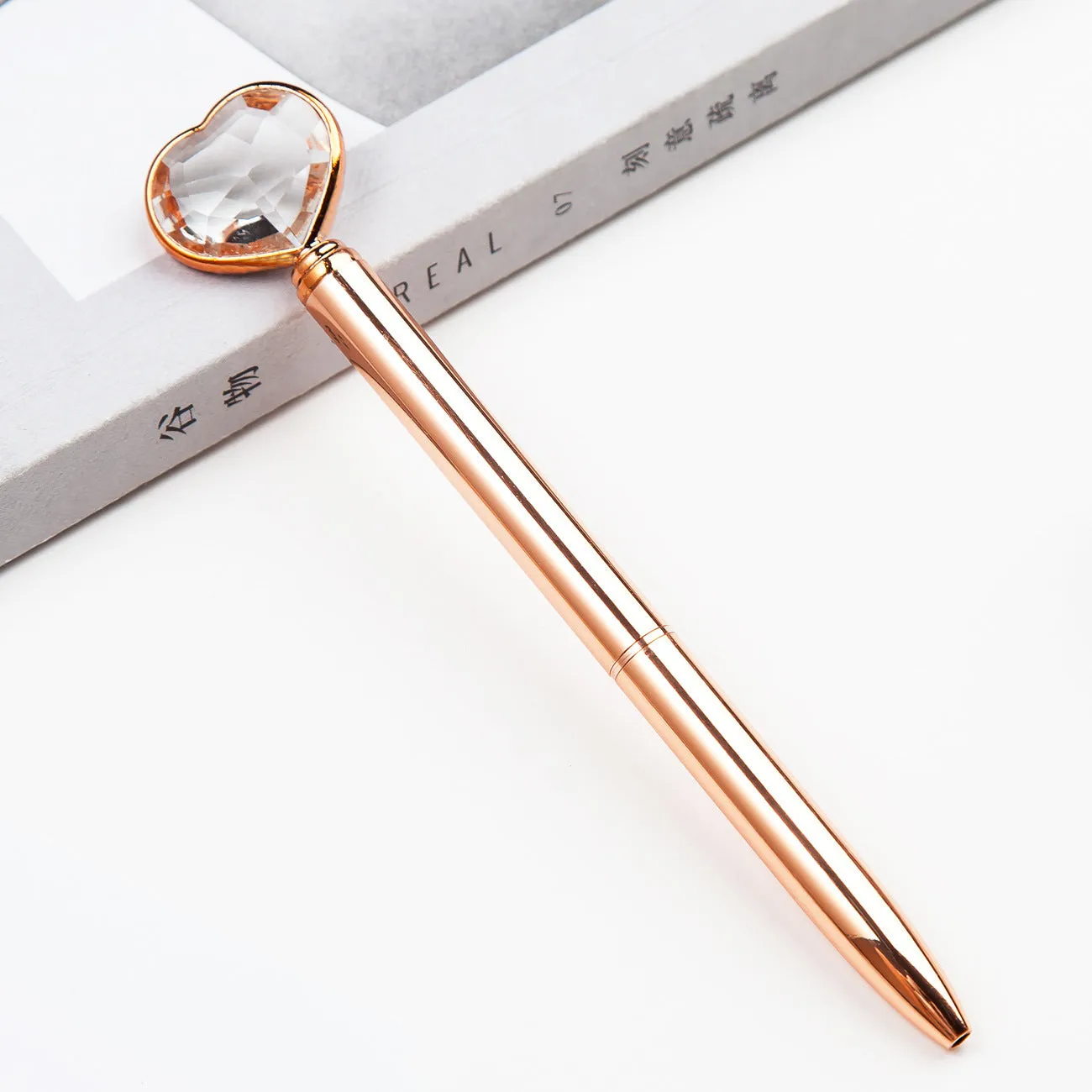 Creative Crystal Love Ball diamond metal pen in golden, rose gold, or silver colour