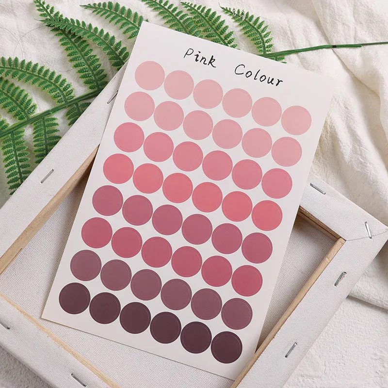 Round copper plate sealing stickers in five colour styles for handbooks and cards
