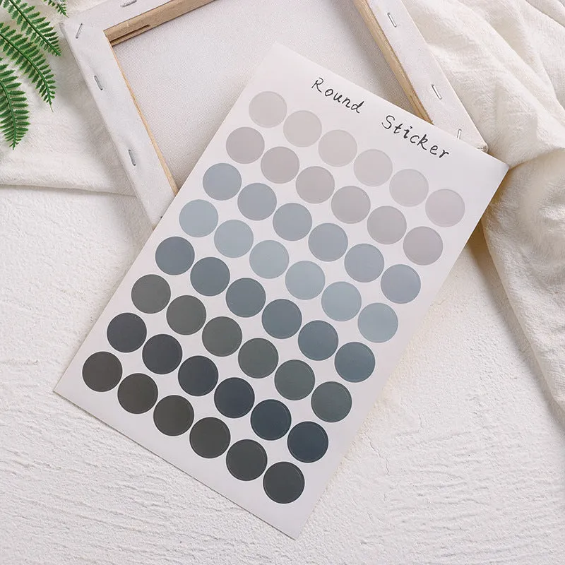 Round copper plate sealing stickers in five colour styles for handbooks and cards