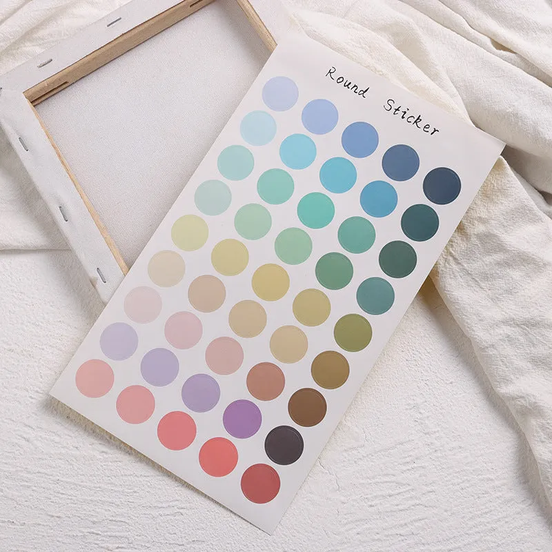 Round copper plate sealing stickers in five colour styles for handbooks and cards