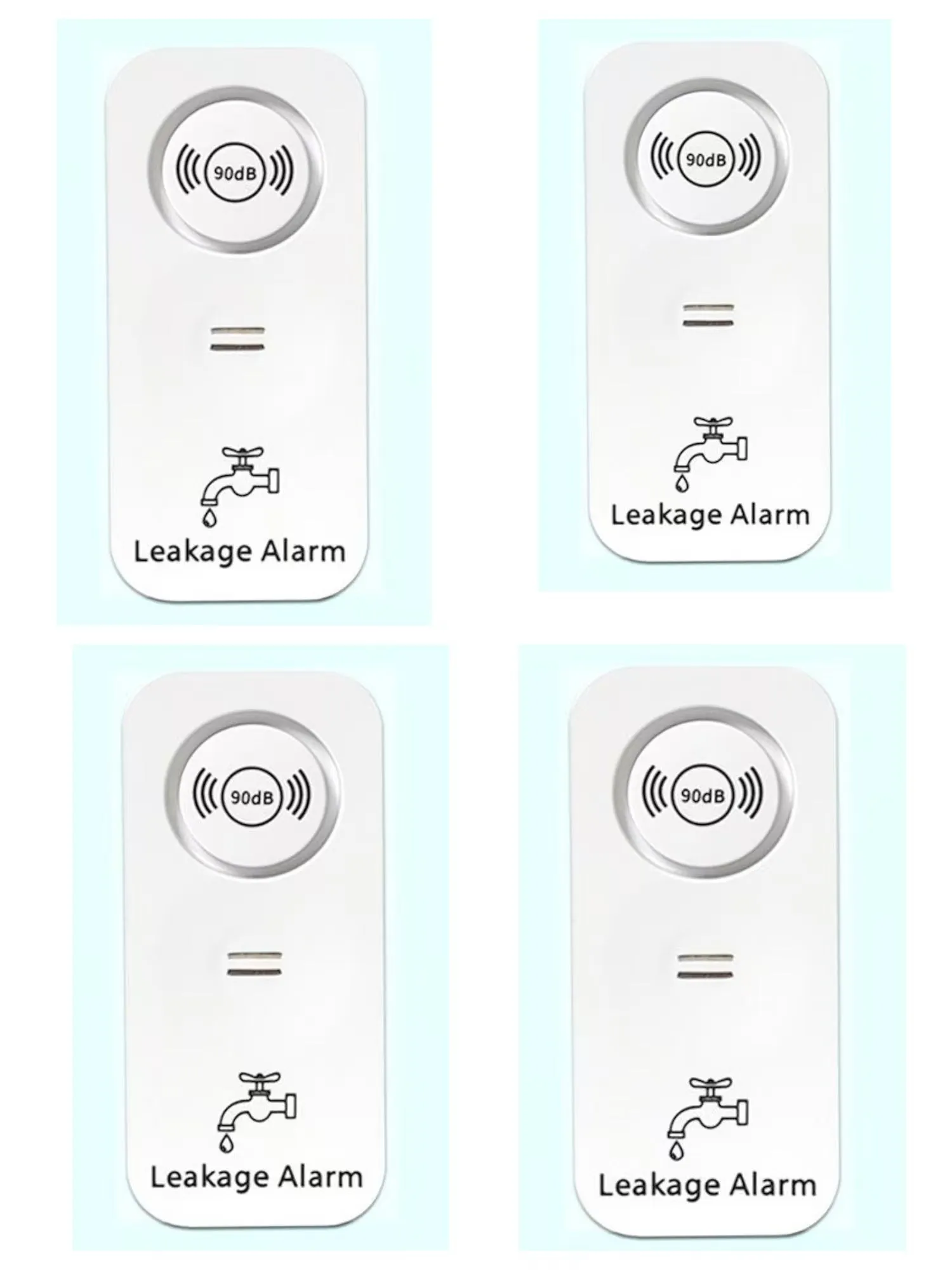 Compact independent flood sensor alarm unit for wireless water detection in properties