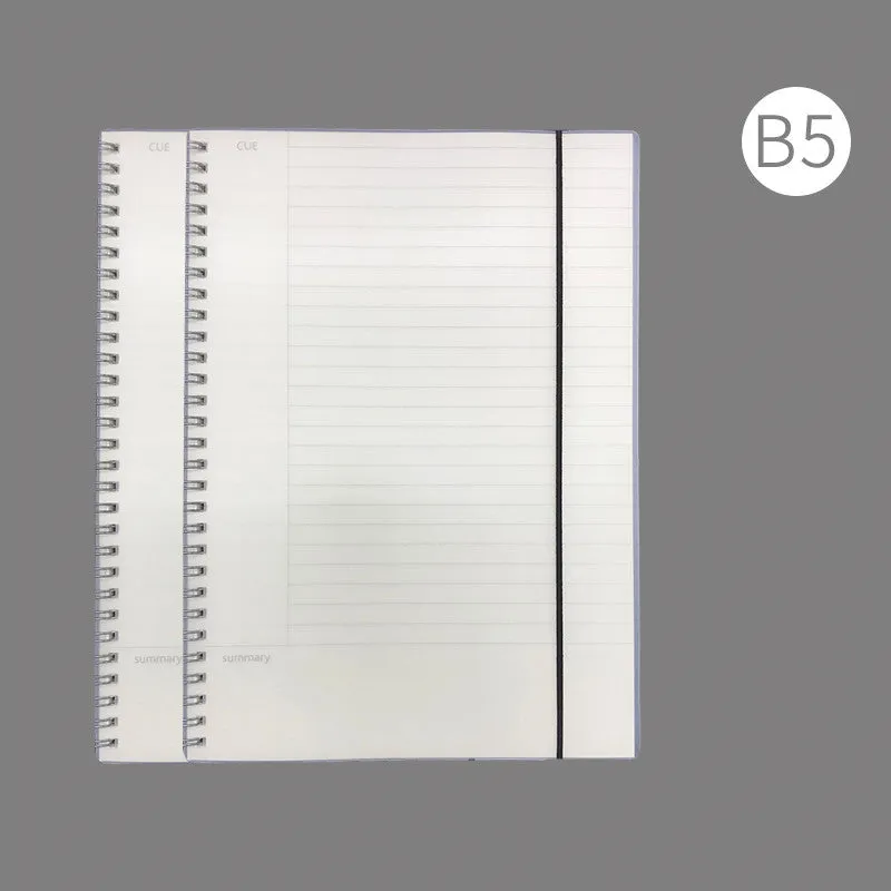A4 hardcover notebook with PP cover in grid, line, and lattice ruling options for writing accounts.