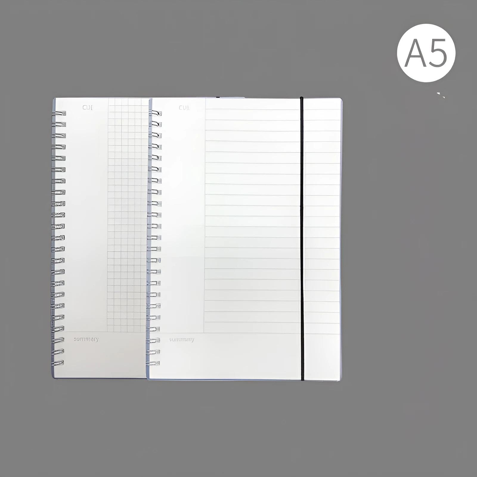 A4 hardcover notebook with PP cover in grid, line, and lattice ruling options for writing accounts.