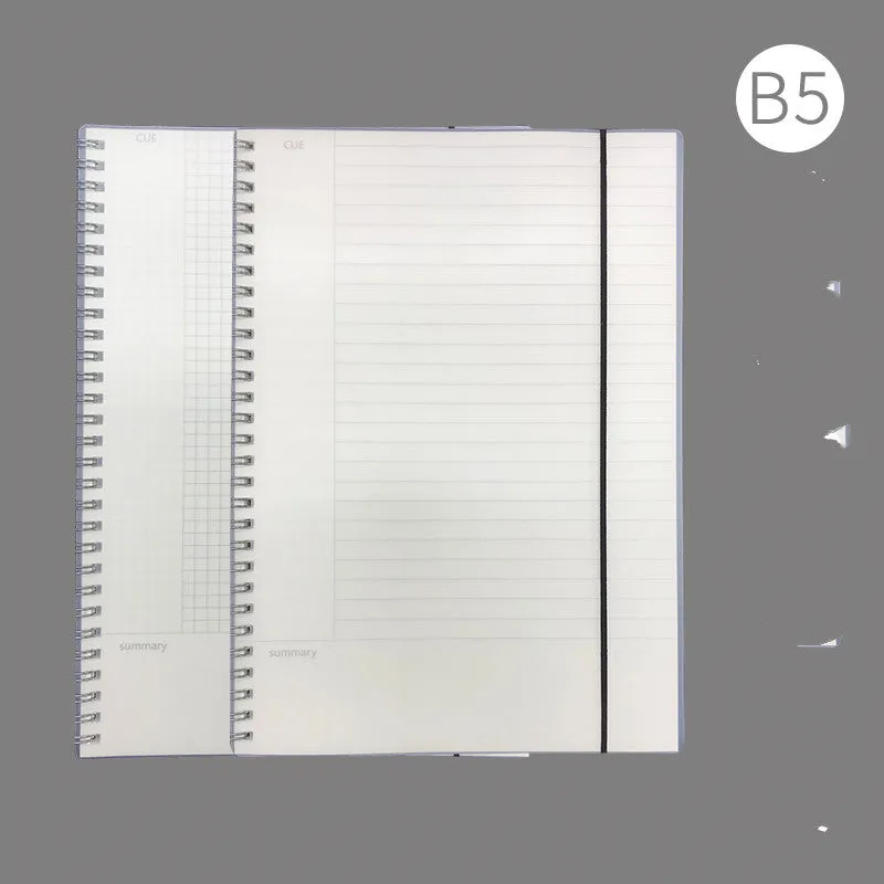 A4 hardcover notebook with PP cover in grid, line, and lattice ruling options for writing accounts.