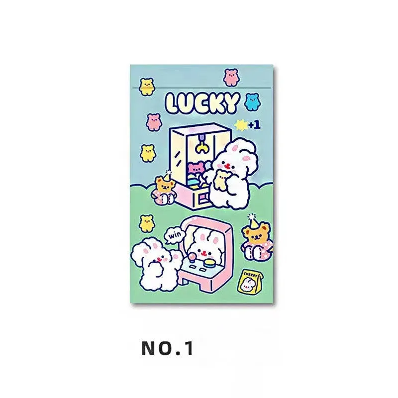 Rabbit-themed resealable plastic packaging bag in rectangle shape, showing one of four design options.