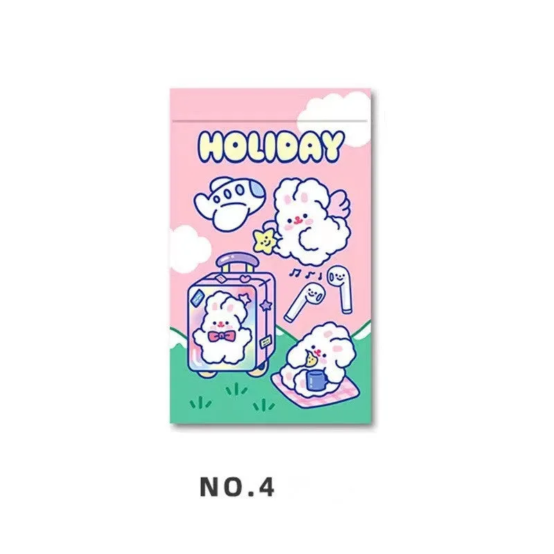 Rabbit-themed resealable plastic packaging bag in rectangle shape, showing one of four design options.