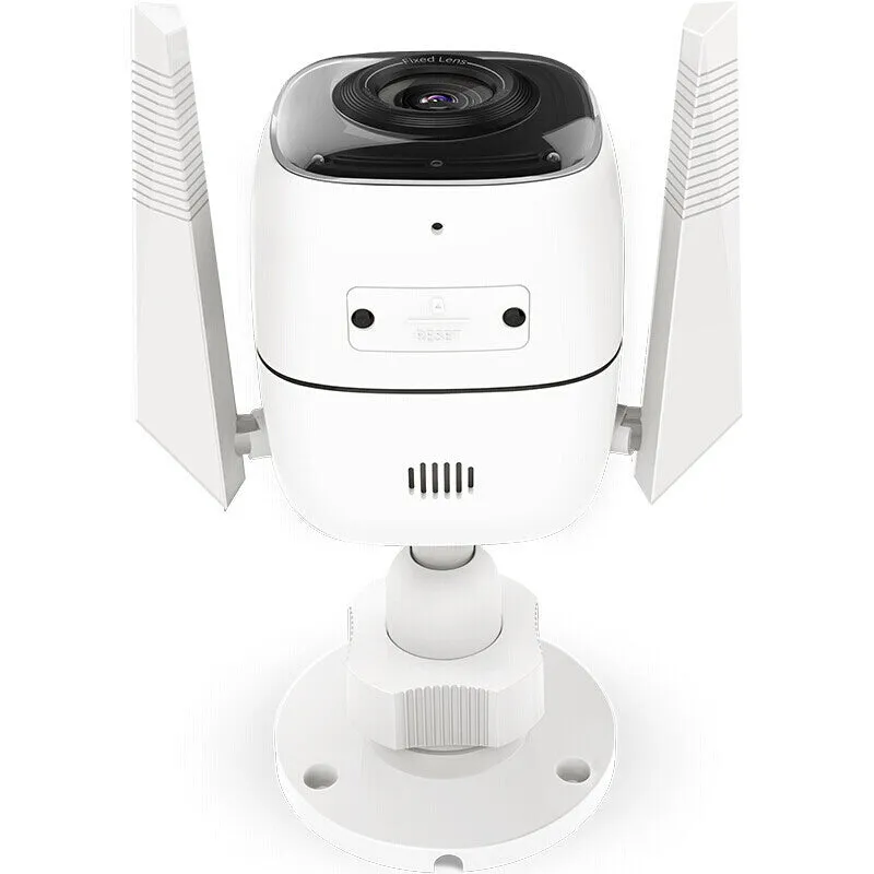 Outdoor security webcam unit with 1080p resolution, 4mm lens, and infrared night vision up to 30 metres