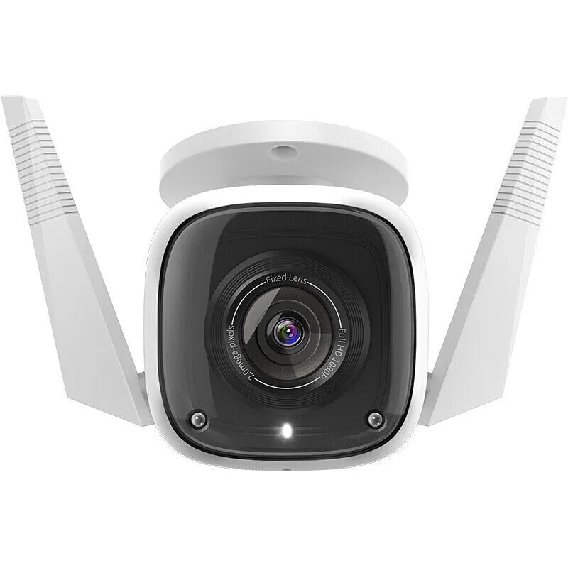 Outdoor security webcam unit with 1080p resolution, 4mm lens, and infrared night vision up to 30 metres