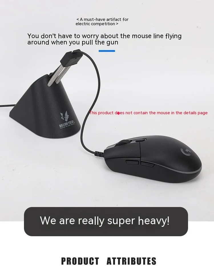 ABS plastic mouse cable bracket holder in black or white colour for wired mouse cable management