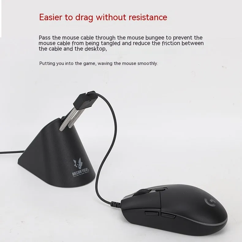 ABS plastic mouse cable bracket holder in black or white colour for wired mouse cable management