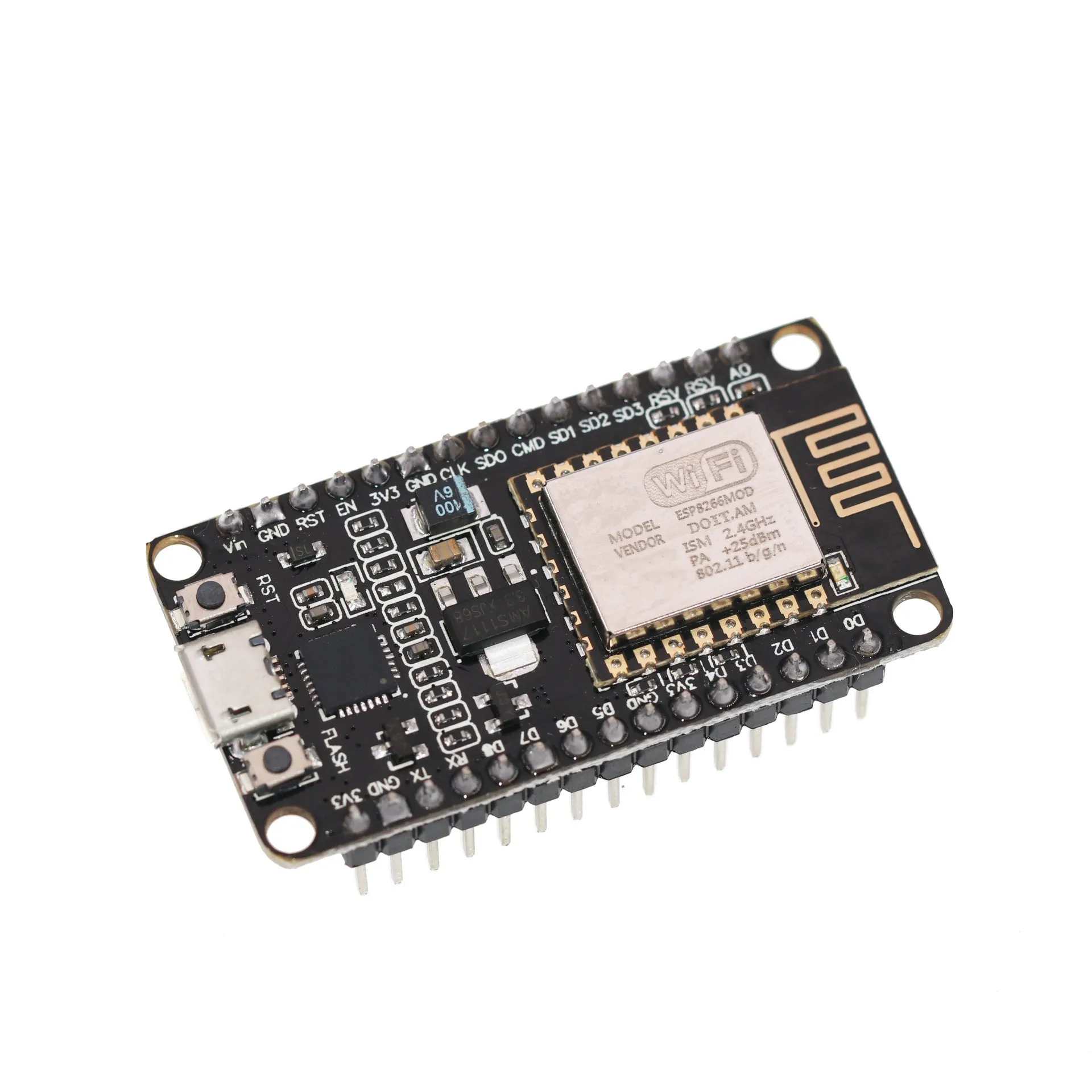 NodeMcu Lua WIFI Development Board featuring ESP8266 microcontroller with CH340G USB interface chip