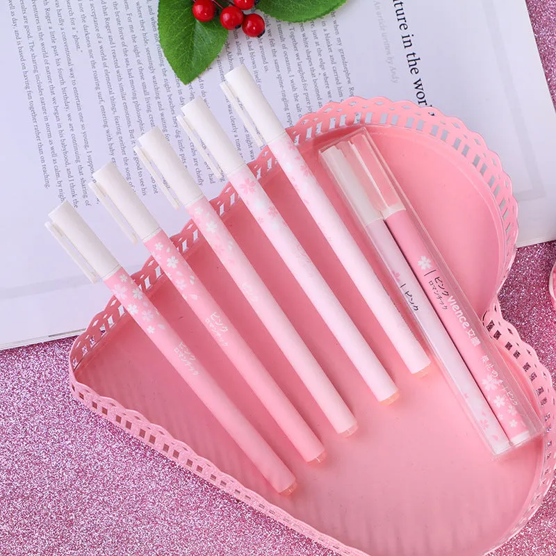 Sakura Series gel pen set showing 0.38mm and 0.5mm tip options in plastic body with refill mechanism