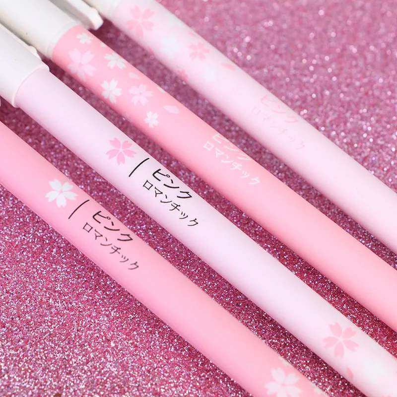 Sakura Series gel pen set showing 0.38mm and 0.5mm tip options in plastic body with refill mechanism