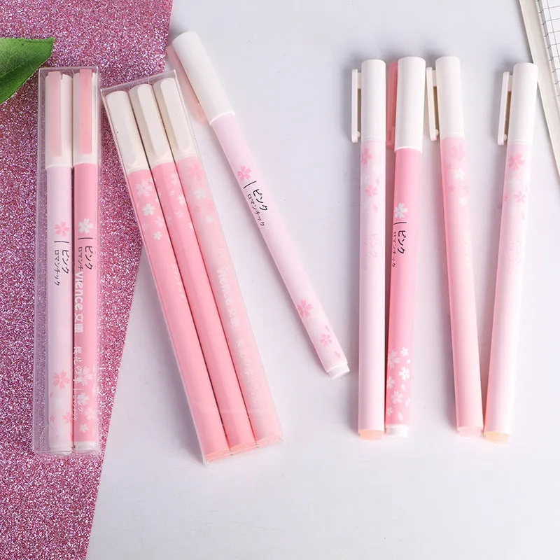 Sakura Series gel pen set showing 0.38mm and 0.5mm tip options in plastic body with refill mechanism