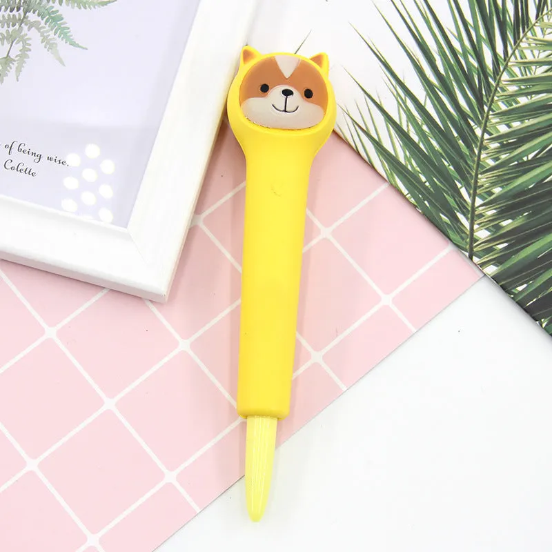 Cartoon-themed soft vent pen with 0.5mm gel tip compatible with iPhone models