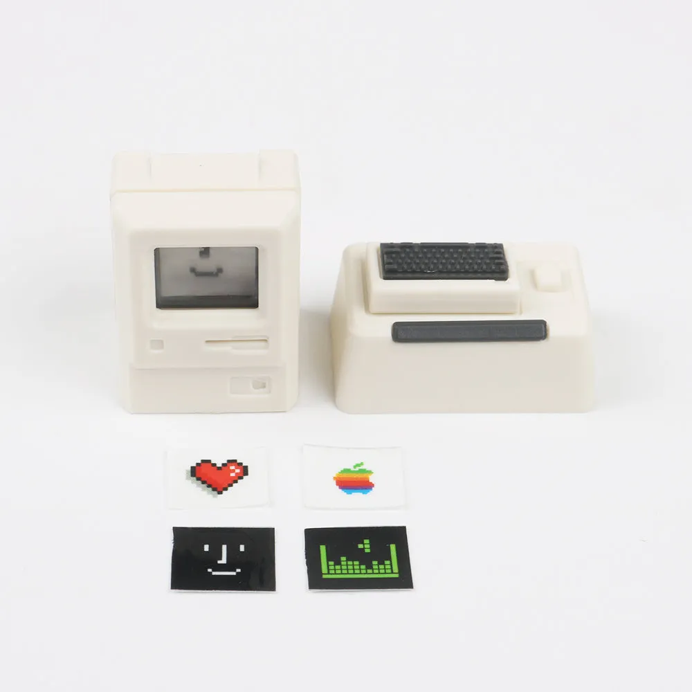 Transparent mechanical keyboard keycap with retro Macintosh styling