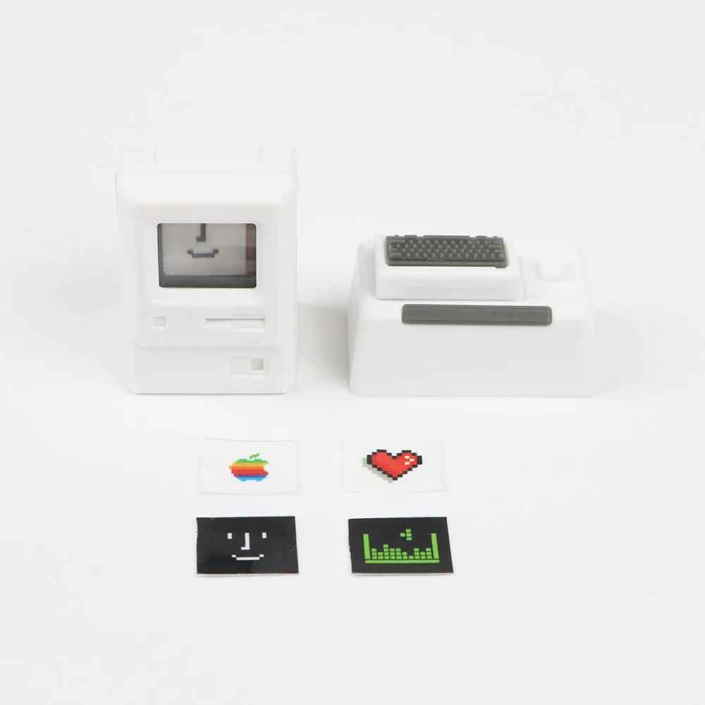 Transparent mechanical keyboard keycap with retro Macintosh styling
