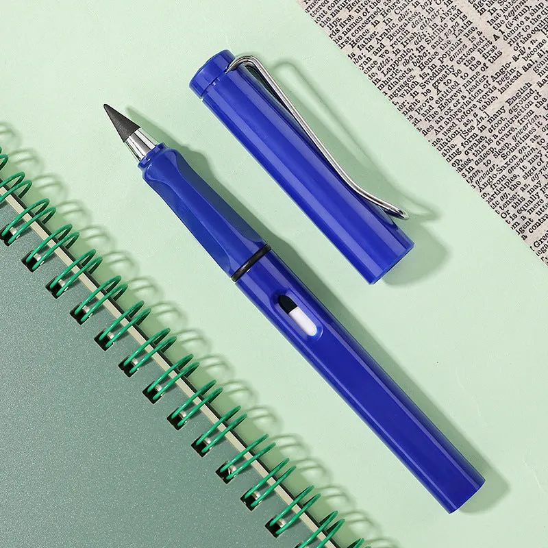 Inkless perpetual student pen with plastic shell and cartoon decoration in various lead colours