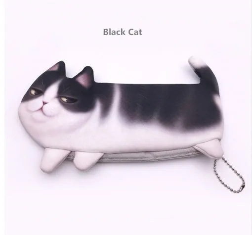 Cute cat design 3D printed makeup case travel organiser cosmetic bag
