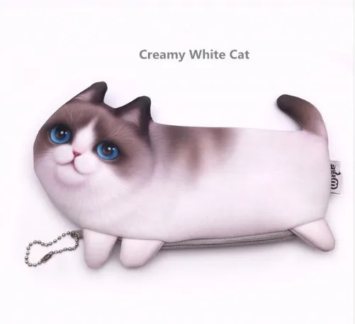Cute cat design 3D printed makeup case travel organiser cosmetic bag