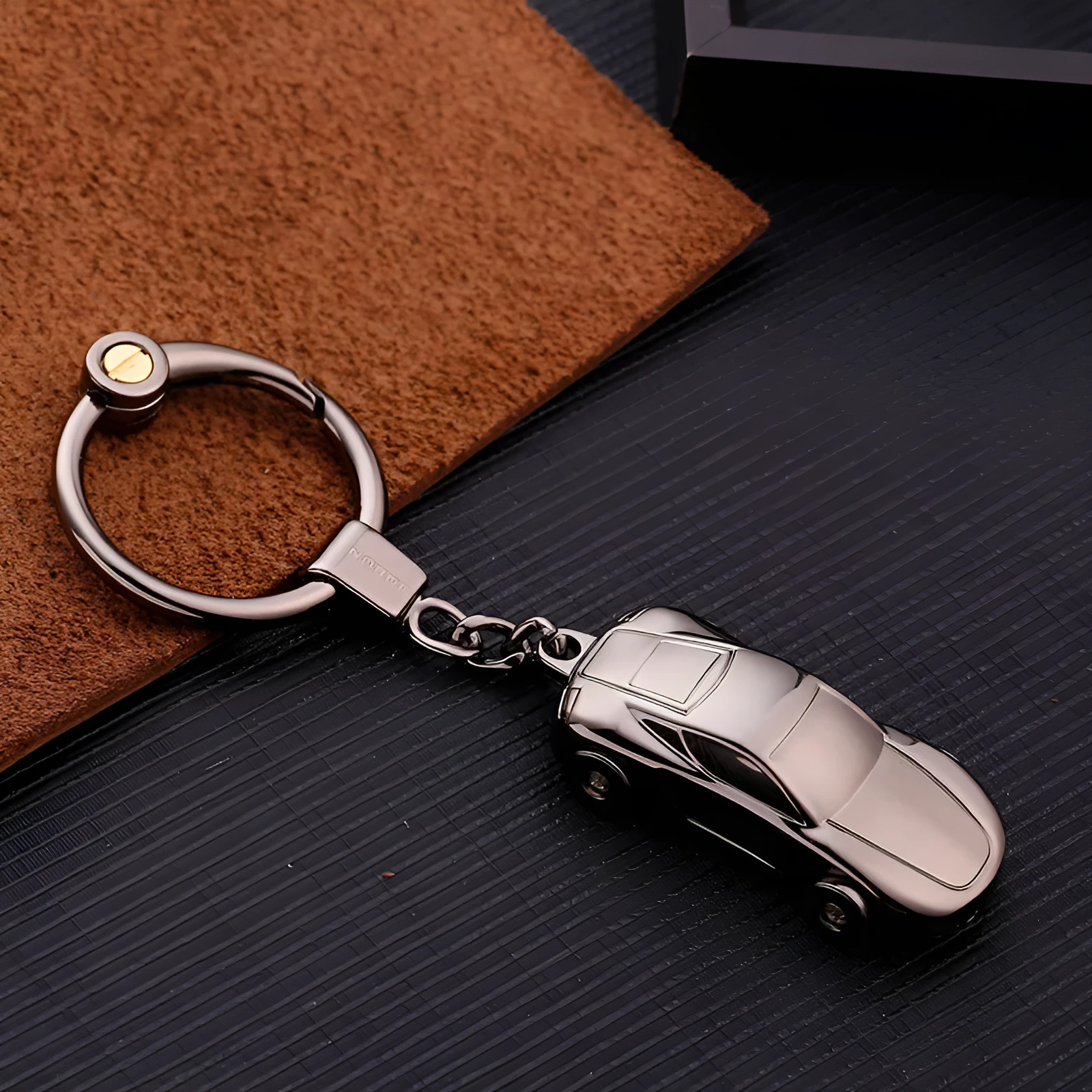 Heart-shaped zinc alloy metal keychain showing multiple colour finish options including black ice and colourful variants