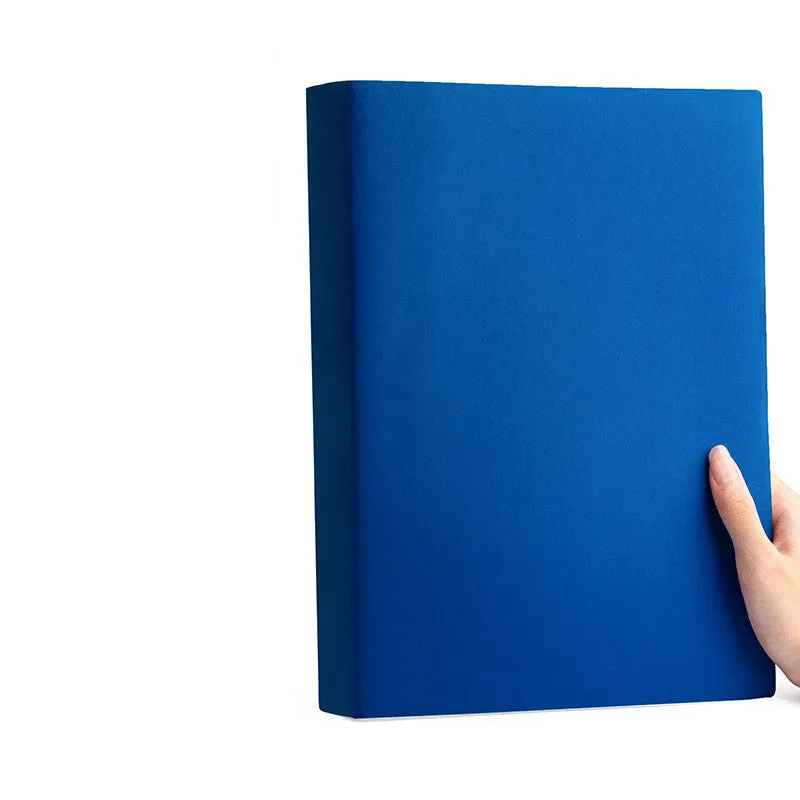 Soft leather A4 notebook with imitation leather cover in multiple colours showing different page style options