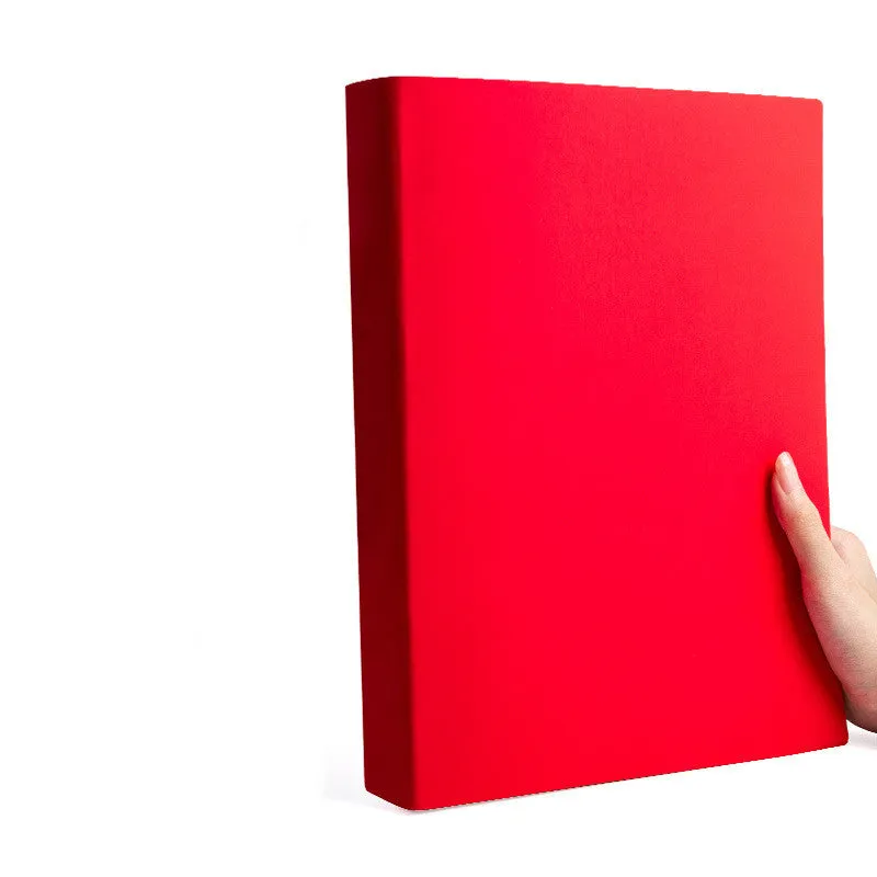 Soft leather A4 notebook with imitation leather cover in multiple colours showing different page style options