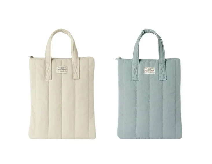Polyester laptop briefcase in milky white, black, matcha or sky blue for 11-inch to 15.6-inch devices