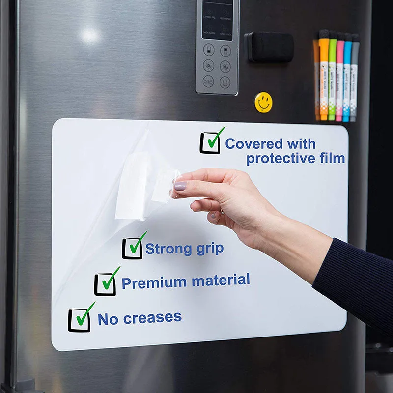 A3 sized soft magnetic whiteboard with rounded corners for sticking to refrigerator doors