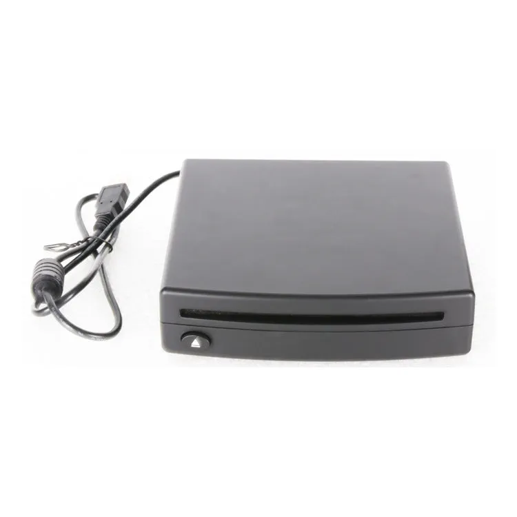 Black Android car suction mount for dashboard, showing USB connection and compact design.
