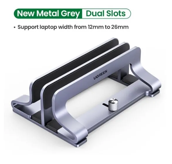 Silver aluminium alloy computer bracket with adjustable width for heat sink mounting