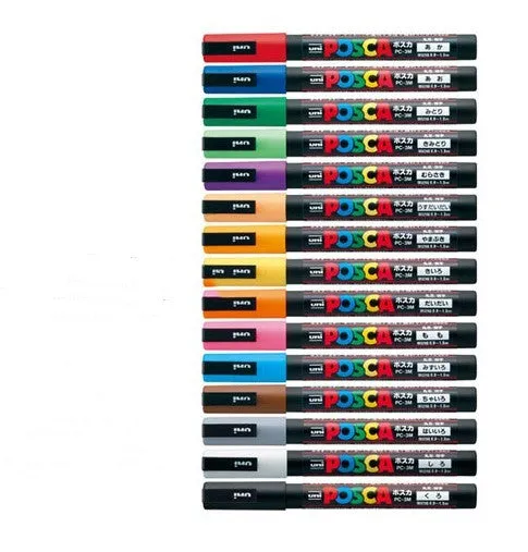 Doodle acrylic marker set with eight coloured refills in plastic case showing 0.9mm fine tip pen