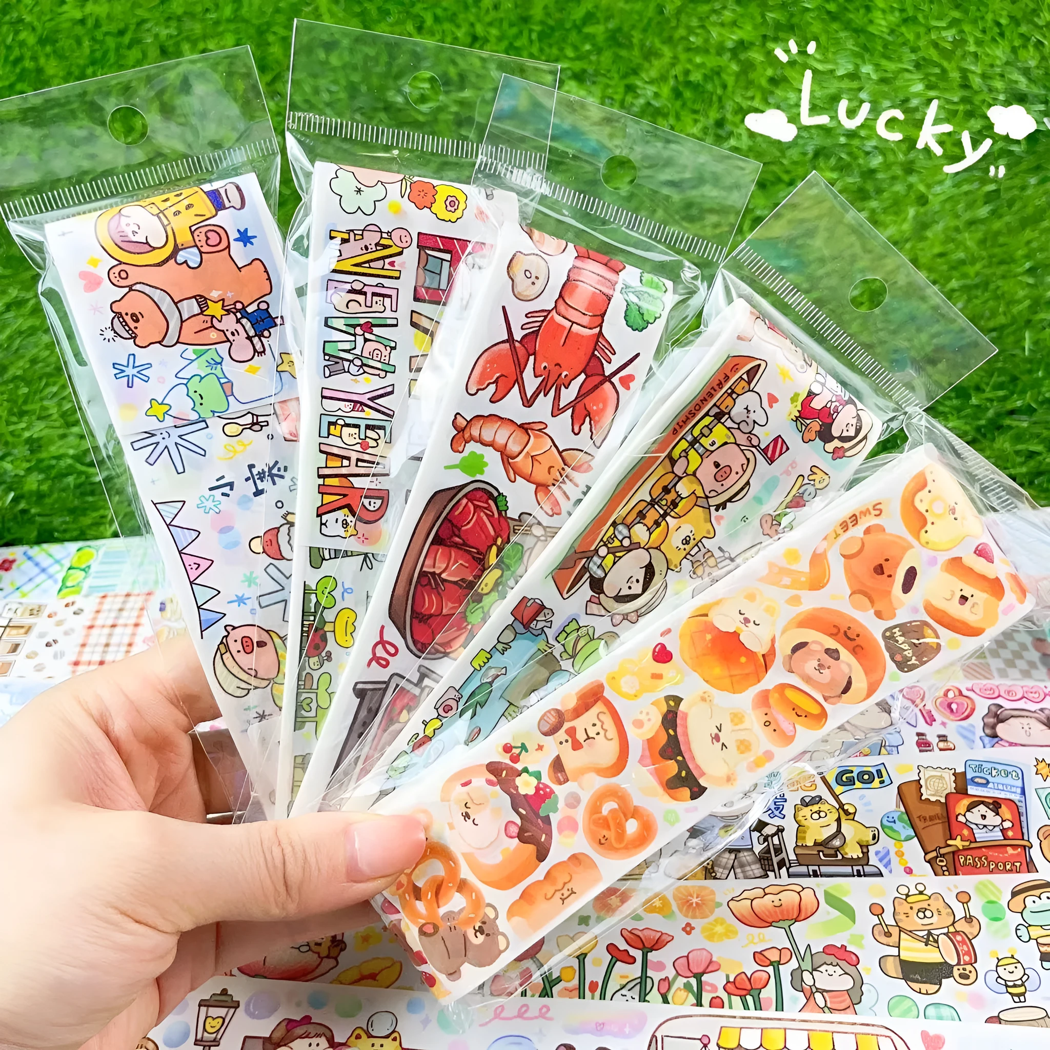 Cartoon character stickers for haemorrhoid tape packaging on Japanese paper