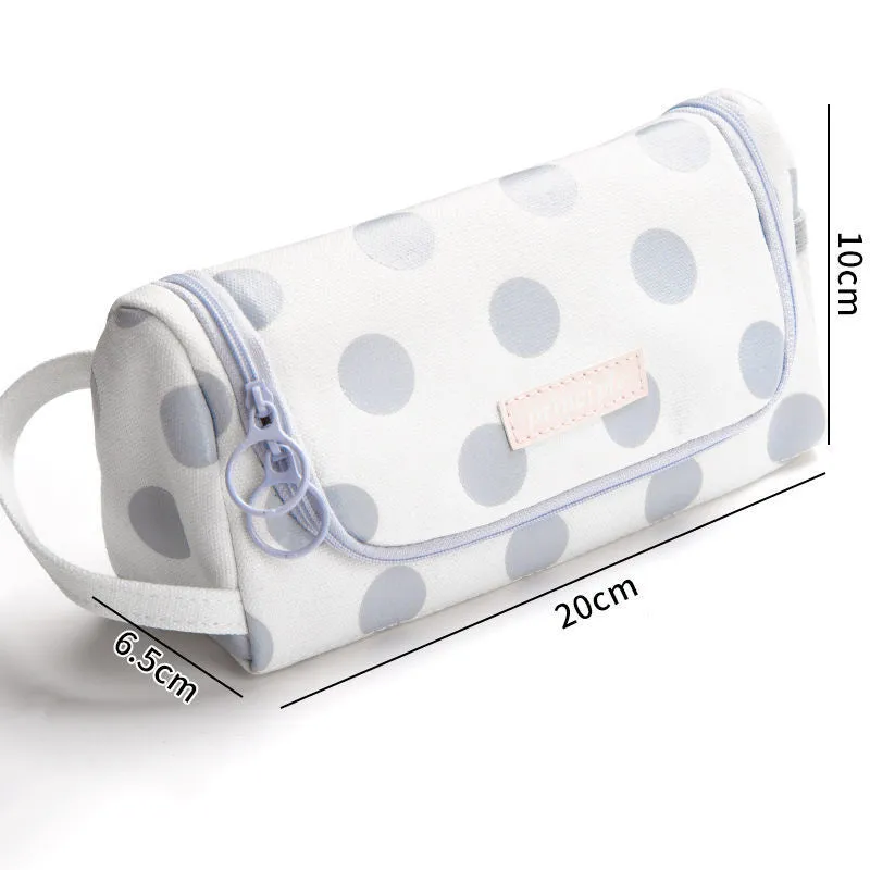 Canvas pencil case in Upgrade Plus size with cute pattern, large capacity for school stationery